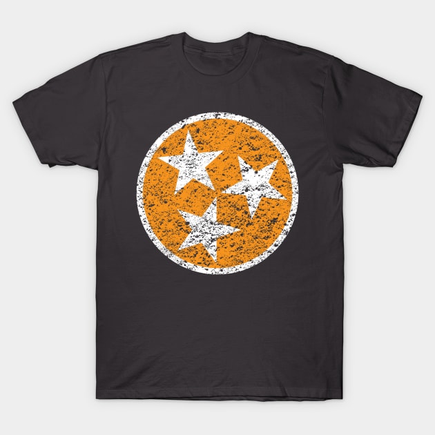 Tennessee Flag Symbol - Orange Distressed T-Shirt by PoppedCultureTees